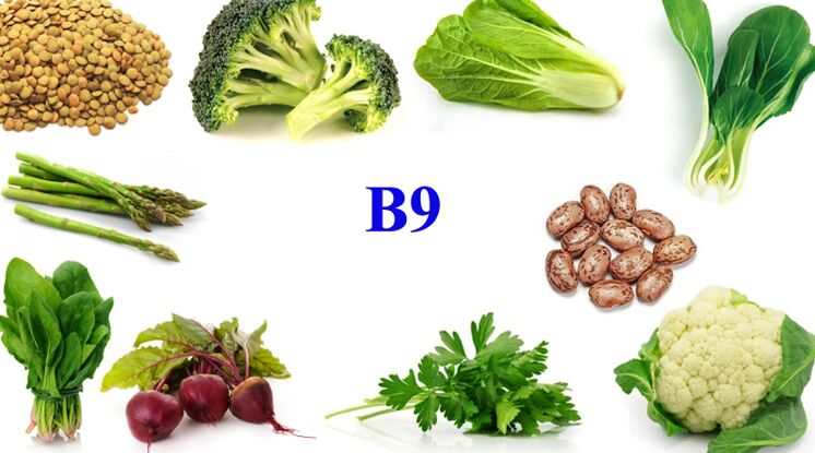 ویتامین B9 در محصولات برای قدرت